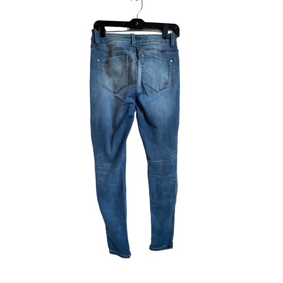 Indigo Rain Girls Distressed Ripped Skinny Leg Blue Jeans Size 9 Teens - Picture 6 of 8